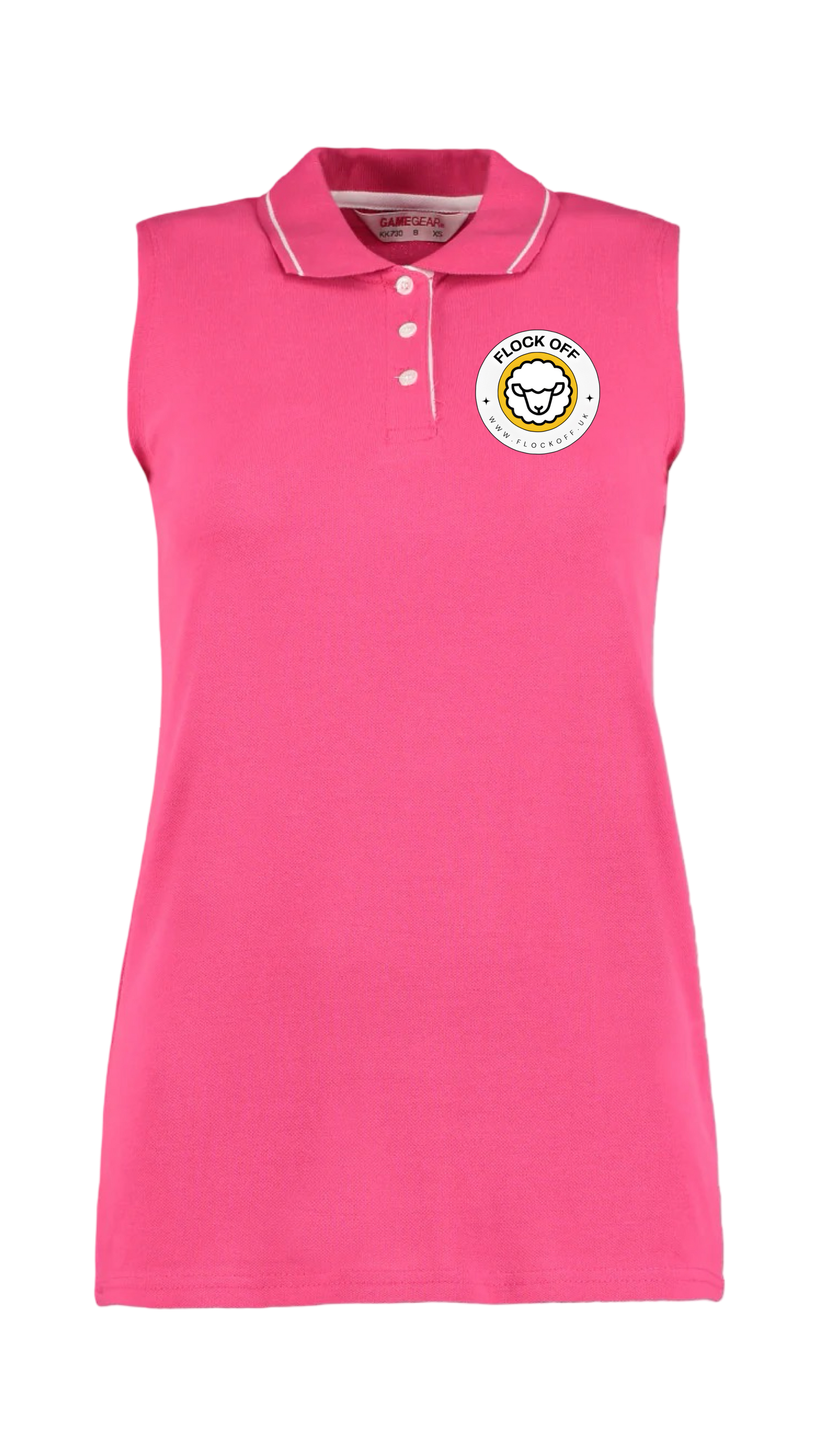 Official Flock Off Ladies Sleeveless Polo Shirt - All Designs