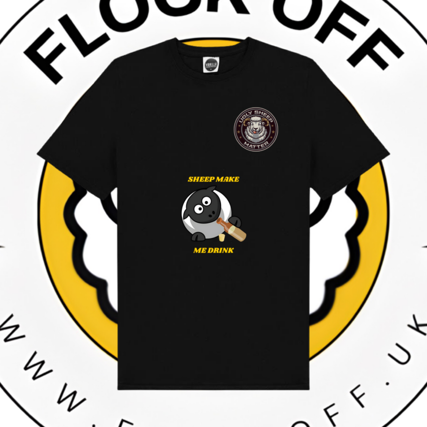 Official Ugly Sheep Matter T-Shirt - Sheep Make Me Drink