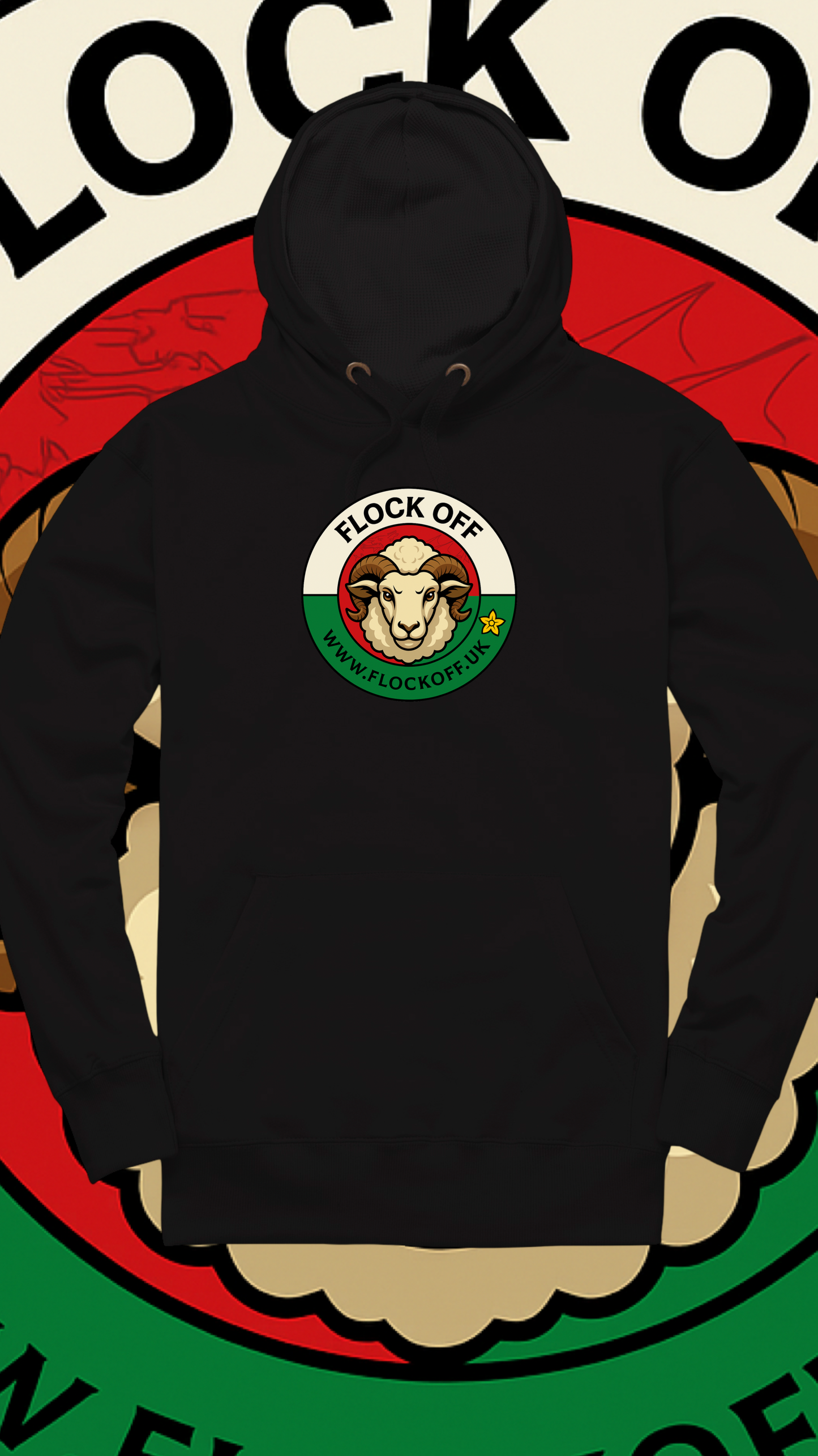 Official Flock Off Premium Hoodie Welsh Style