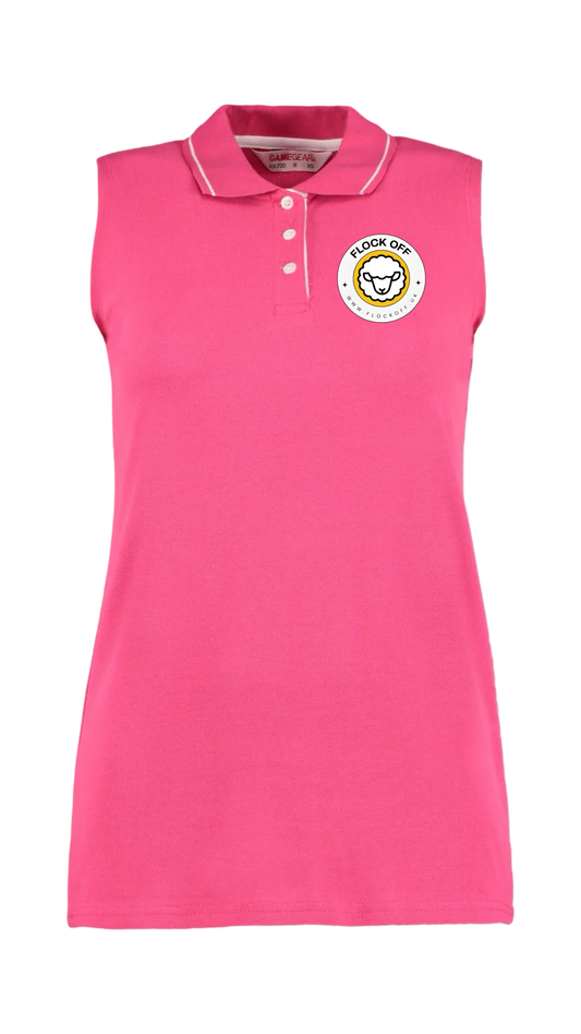Official Flock Off Ladies Sleeveless Polo Shirt - All Designs