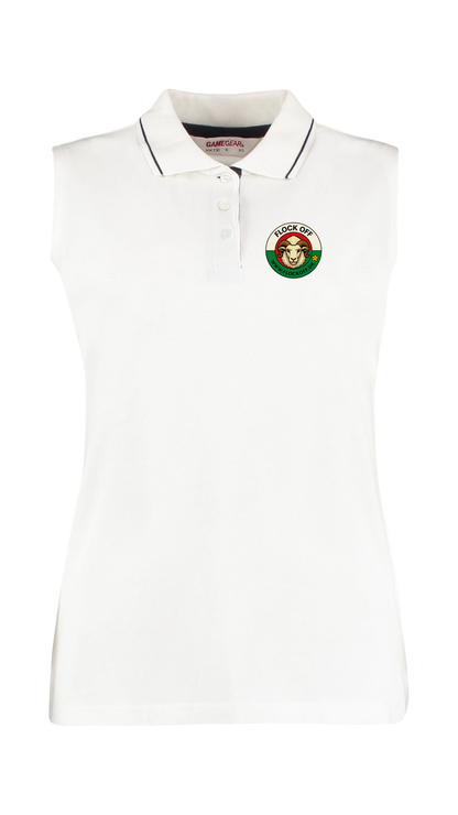 Official Flock Off Ladies Sleeveless Polo Shirt - All Designs