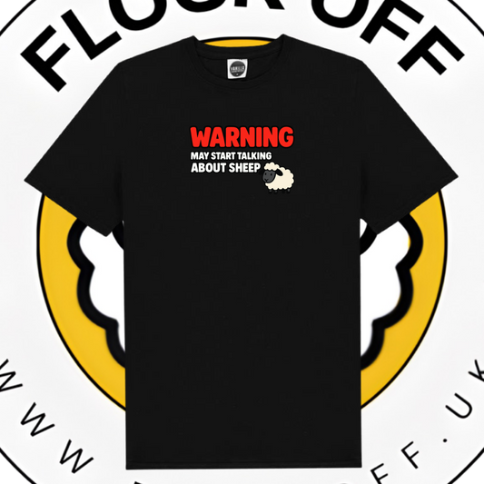 Official Flock Off T-Shirt - Warning Sheep Edition